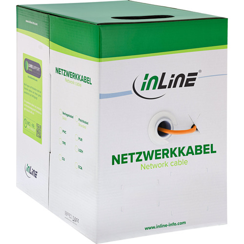 InLine® Verlegekabel Cat.6, 250MHz, S/FTP (PiMf), CU, AWG23, halogenfrei, 500m