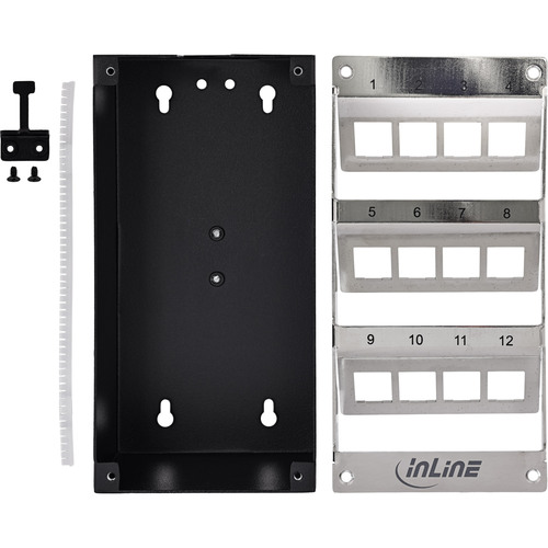 InLine® Verteilerkasten 12-Port Cat.6A Wand-/Hutschiene inkl. Keystone-Module