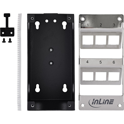InLine® Verteilerkasten 6-Port Cat.6A Wand-/Hutschiene inkl. Keystone-Module