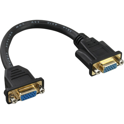 InLine® VGA Adapterkabel, 15pol. VGA Buchse auf Buchse, zum Einbau, vergoldete Kontakte, 0,2m (Produktbild 1)