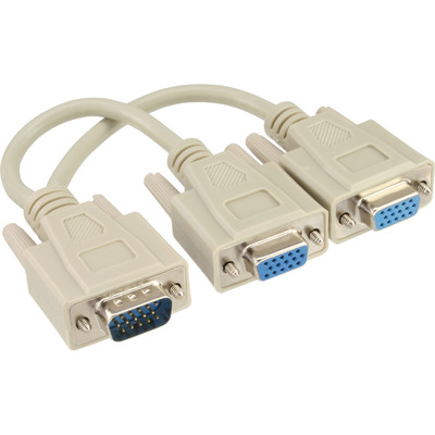 InLine® VGA Y-Adapterkabel, VGA Stecker auf 2x VGA Buchse (Produktbild 1)