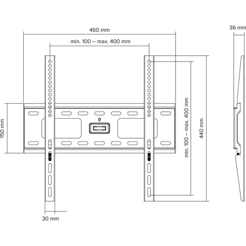 InLine® Wandhalterung für Displays, 81-140cm (32-55), max. 75kg