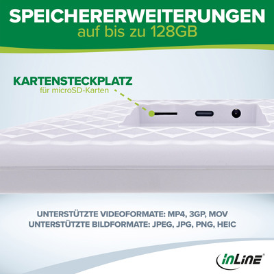 InLine® WiFi-Bilderrahmen WiFRAME 2, 10,1“ 1920x1200 16:10 IPS Touch, Frameo APP