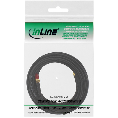 InLine® WLAN Kabel, R-SMA-Stecker auf R-SMA-Kupplung, 3m