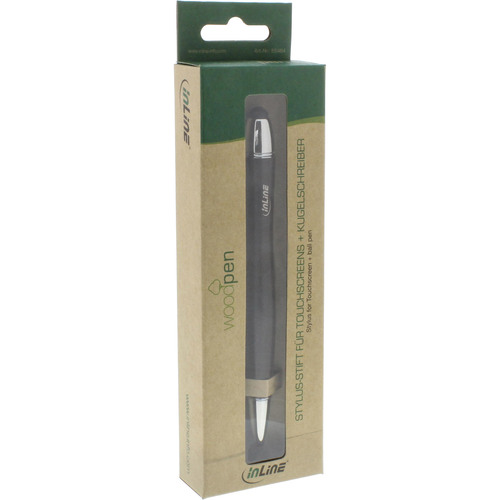 InLine® woodpen (no Logo), Stylus-Stift für Touchscreens + Kugelschreiber