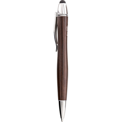InLine® woodpen, Stylus-Stift für Touchscreens + Kugelschreiber, Walnuss/Metall