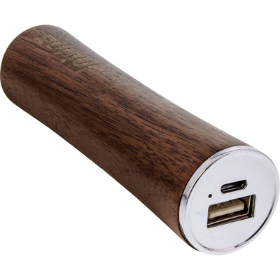 InLine woodpower, USB Akku PowerBank 3.000mAh, mit LED Anzeige, Echtholz, Walnuss