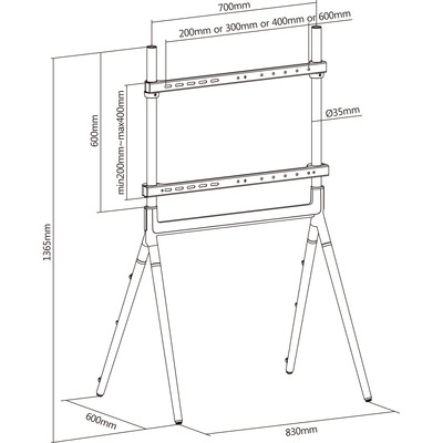 InLine® woodstand Studio TV-Standfuß, für Display 49-70 (124-178cm), max. 40kg
