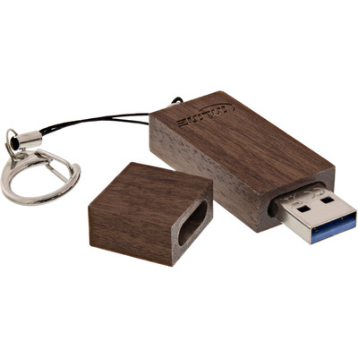 InLine® woodstick USB 3.0 Speicherstick, Walnuss, 128GB (Produktbild 1)