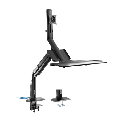 InLine® Workstation-Tischhalterung mit Lifter, beweglich, bis 81cm (32) / 9kg