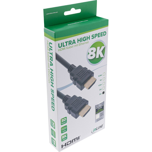 InLine® Zertifiziertes HDMI Kabel, Ultra High Speed HDMI, 8K4K, 1m
