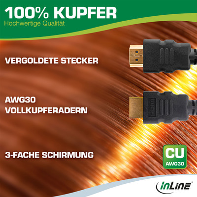 InLine® Zertifiziertes HDMI Kabel, Ultra High Speed HDMI, 8K4K, 3m