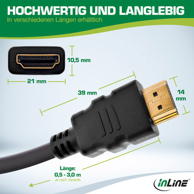 InLine® Zertifiziertes HDMI Kabel, Ultra High Speed HDMI, 8K4K, 3m