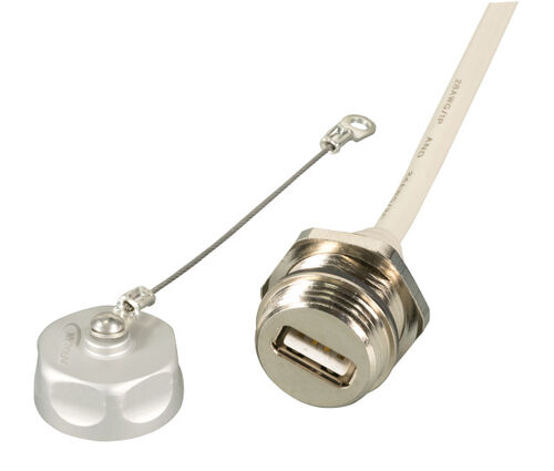 IP67 Einbaubuchse, M20, USB2.0, Bu-St, A-A, 0,5m IP67 Einbaubuchse, M20, USB2.0, Bu-St, A-A, 0,5m