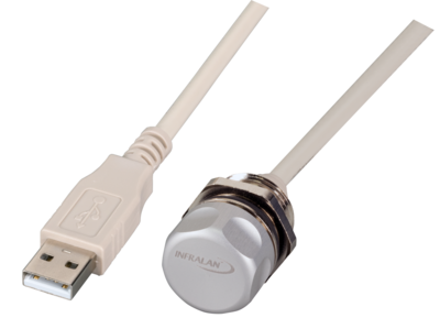 IP67 Einbaubuchse, M20, USB2.0, Bu-St -- A-A, Service Port, Halteseil, 0,5m