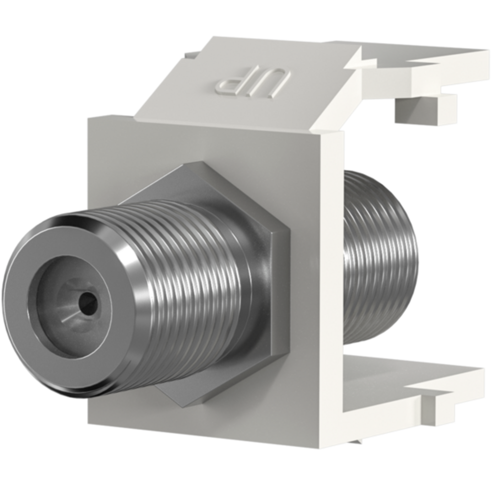 Keystone + Adapter  Keystone Einbauadapter F-Verbinder, weiß,  - 1 VPE = 100 Stück Keystone + Adapter