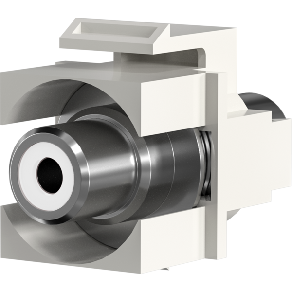 Keystone Einbauadapter Cinch weiß -- weißer Ring