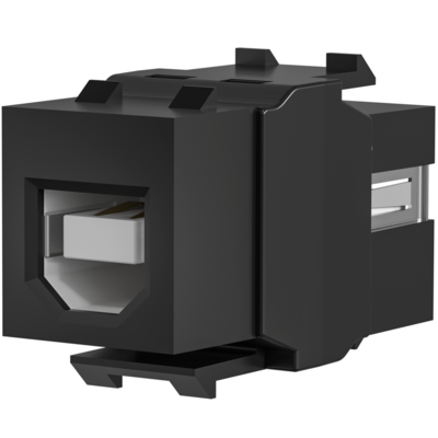 Keystone Einbauadapter USB2.0 A - B -- schwarz