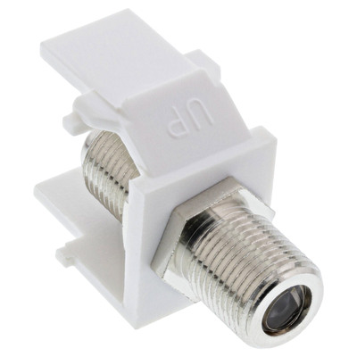 Keystone Einbauadapter, Verbindungskupplung für Sat-Kabel, 2x F-Buchsen, weiß Keystone Einbauadapter, Verbindungskupplung für Sat-Kabel, 2x F-Buchsen, weiß