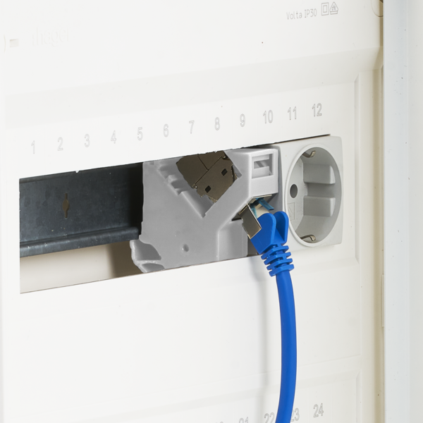Keystone Modulhalter 1-Port, für -- Hutschiene in Unterverteilungen, Kunststoff