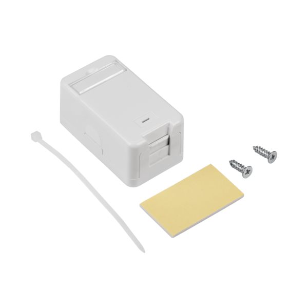 Keystone Verteilerbox Aufputz, 1-Port -- Staubschutz selbstschließend