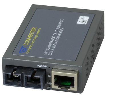Kompakt Managed Media Konverter RJ45-SC -- 10km, SM, Gigabit Ethernet