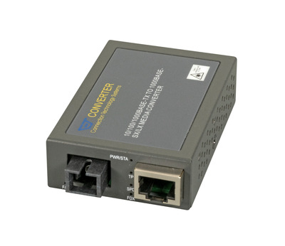 Kompakt Media Konverter RJ45-SC,10km -- WDM, TX1310/RX1550, Gigabit Ethernet