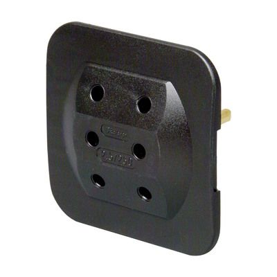 Kopp Euro 3-fach-Adapter, extra flach, schwarz