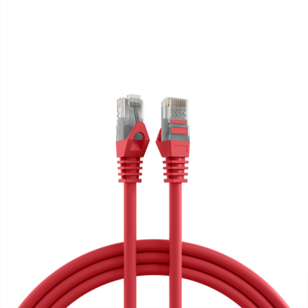 Kupferverkabelung RJ45 Patchkabel Cat.5e U/UTP LSZH, CCA AWG24/7 rot 7,5m - 1 VPE = 5 Stück Kupferverkabelung