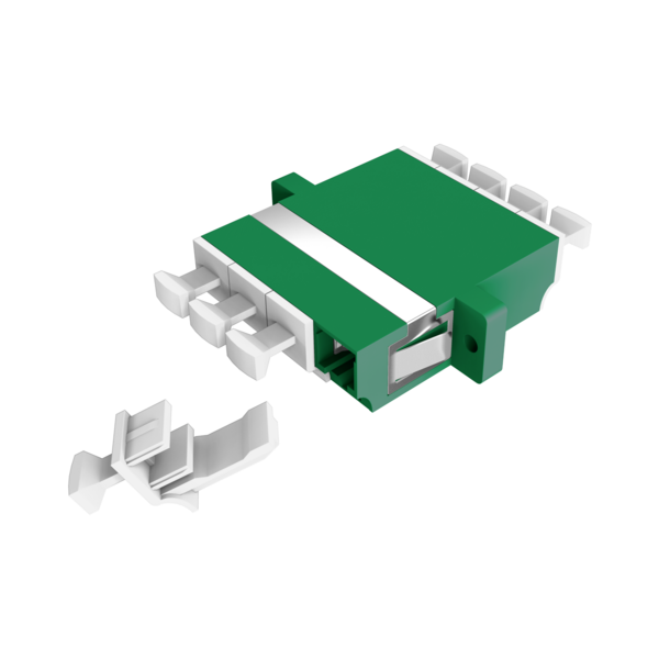 Kupplung LC/APC Quad OS2 grÃ¼n -- mit Shutter