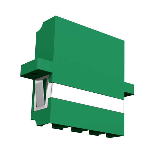 Kupplung LC/APC Quad OS2 grÃ¼n -- mit Shutter