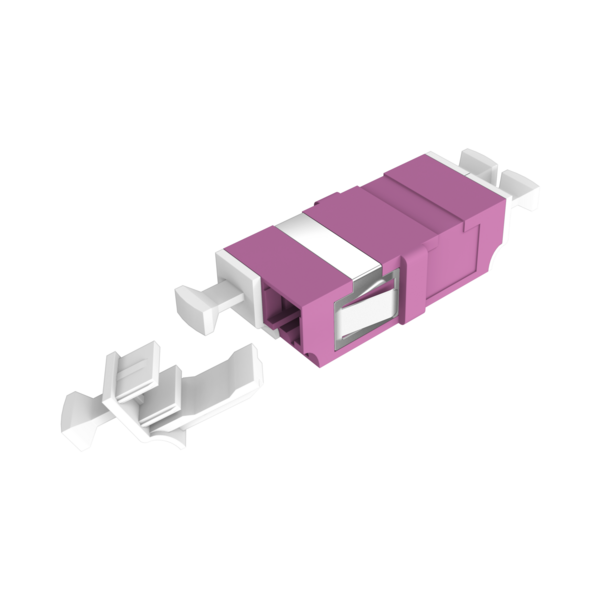 Kupplung LC Duplex OM4 erikaviolett -- flanschlos