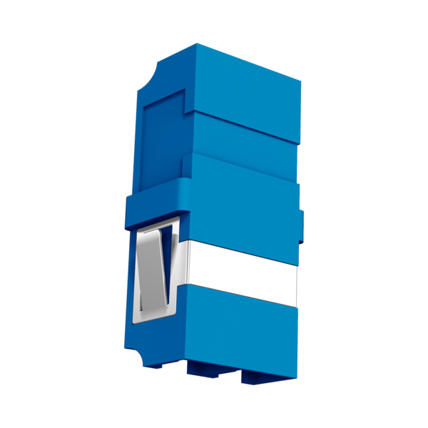 Kupplung LC Duplex OS2 blau -- flanschlos