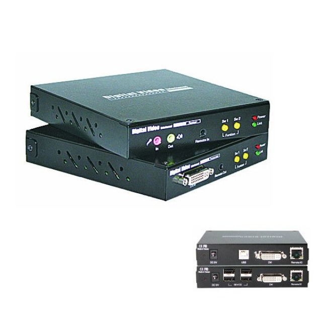KVM Extender Set DVI 4xUSB2.0 Sender+Empfänger KVM Extender Set DVI 4xUSB2.0 Sender+Empfänger