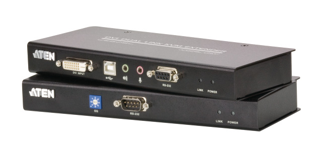 KVM Extender-Set DVI-USB-Audio -Serial, 2x RJ45, Single Link