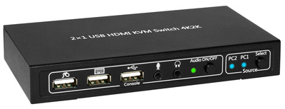 KVM Switch USB, HDMI, 4K, 2 Wege