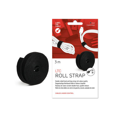 Label-The-Cable LTC Roll Strap, Klettbandrolle, 3m, schwarz (Produktbild 1)