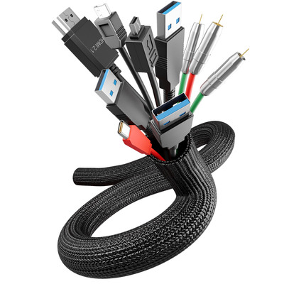 Label-The-Cable PRO Cable Tube, flexibler Kabelschlauch, 25mm/25m, schwarz
