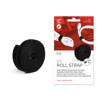 Label-The-Cable Roll, LTC PRO 1210, doppelseitige Klettbandrolle, 25m, schwarz (Produktbild 1)