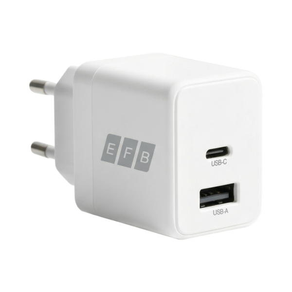 Ladegerät 20W USB-C + USB-A Set PD3.0 GaN QC3.0 -- inkl. 2m USB-C Ladekabel weiß