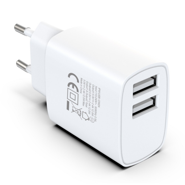 Ladegerät 2x USB-A 12W weiß --