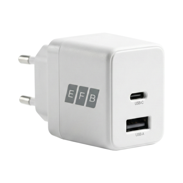 Ladegerät 30W USB-C + USB-A Set PD3.0 GaN QC3.0 -- inkl. 2m USB-C Ladekabel weiß