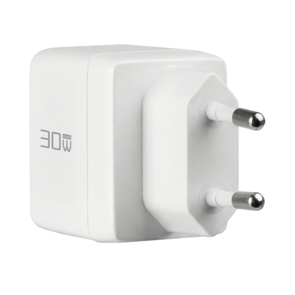 Ladegerät 30W USB-C + USB-A Set PD3.0 GaN QC3.0 -- inkl. 2m USB-C Ladekabel weiß