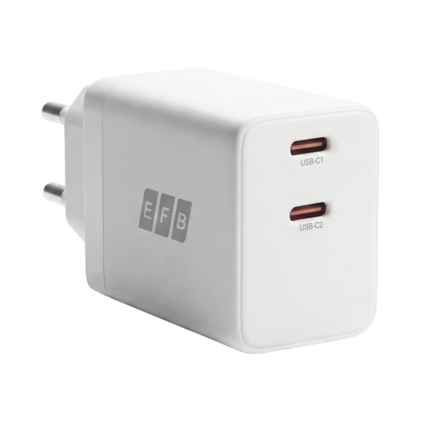 Ladegerät 45W 2xUSB-C Set PD3.0 GaN QC3.0 -- inkl. 2m USB-C Ladekabel weiß