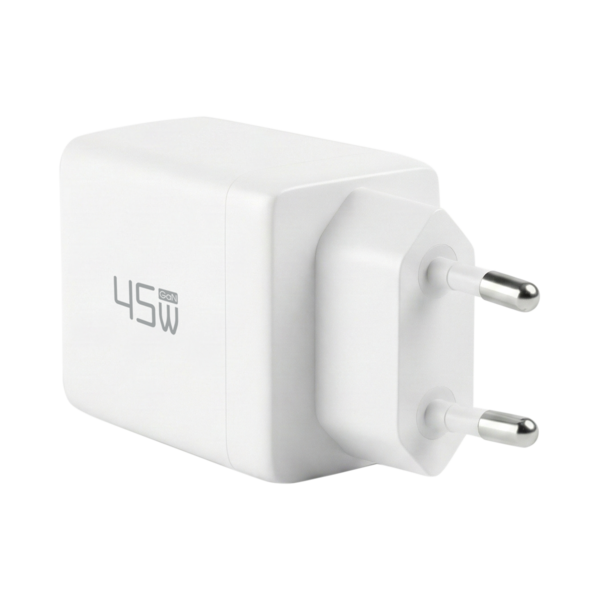 Ladegerät 45W 2xUSB-C Set PD3.0 GaN QC3.0 -- inkl. 2m USB-C Ladekabel weiß
