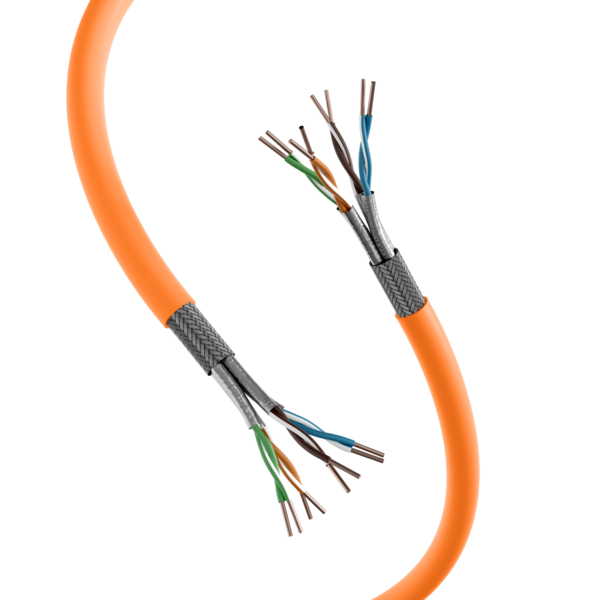LAN Cat.7 1000 AWG23 S/FTP 4P  -- CPR Dca, orange, 500m