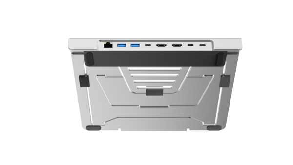 Laptopständer mit USB-C-Dockingstation 7in1, Alu,klappbar,2xHDMI/USB3.0/LAN