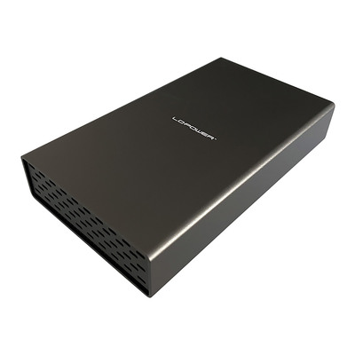 LC-Power LC-35U3-C-HUB, externes 3,5-SATA-Festplattengehuse mit Hub, USB-C, Alu, schwarz