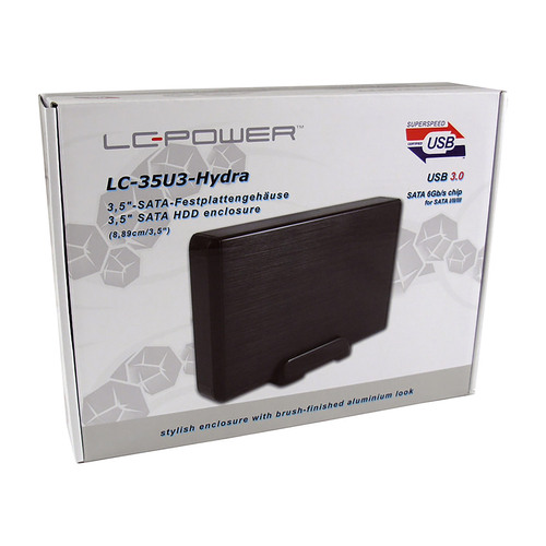 LC-Power LC-35U3-Hydra, ext. 3,5-SATA-Festplattengehäuse USB 3.0, Alu, schwarz