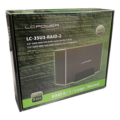 LC-Power LC-35U3-RAID-2, externes 2-fach 3,5-SATA-Festplattengehäuse mit RAID